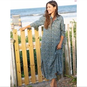 Natural life dress blue flower pattern